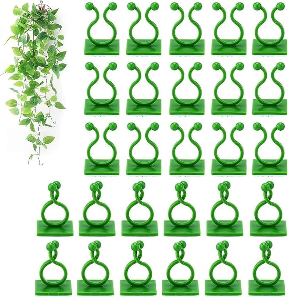 150Pcs Plant Clips for Climbing Plants Wall Clips with Stickers- Plant Wall Clips Pothos Plant Climber Support Plant Clips Plant Hooks for Vine Clips Money Plant Clips for Wall Plant Support