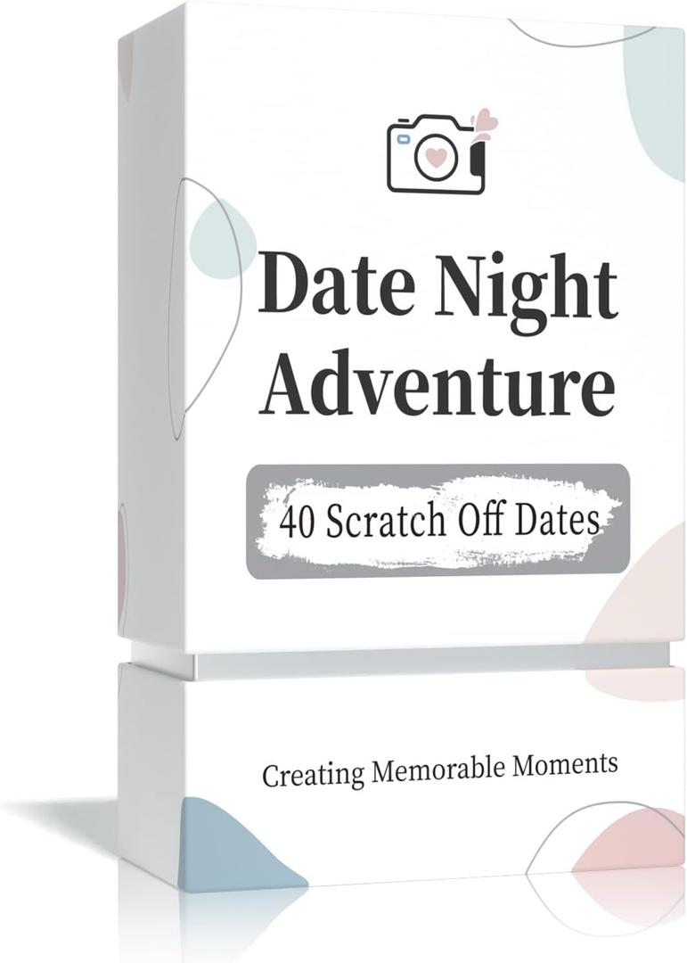40 Date Ideas Card Games for Couples Date Night - Unique Date Deck Scratch Off Cards, Couples Gifts for Boyfriend, Romantic Bridal Shower, Wedding Anniversaries Engagement Gifts for Him Husband Bride (White)