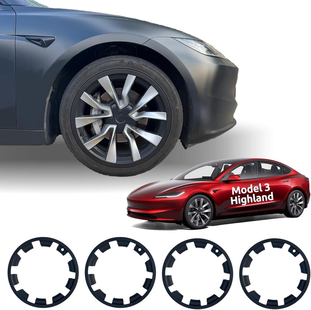 Rim Protector for Tesla 2024 2025 2026 Model 3 Highland 19 Inch Nova Wheels Cover All-in-one Car Tire Trim Rings Rim Case Hubcaps Model 3 Accessories