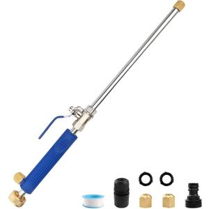 High Pressure Jet Hose Nozzle Attachment WandPower Washer Hydro Nozzle Attachment,Wand Lance for Gutter Patio Car Pet Window Glass Blue