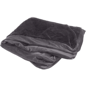 Furhaven Replacement Dog Bed Cover Plush & Velvet L Shaped Chaise, Machine Washable - Platinum Gray, Jumbo (X-Large)