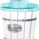 Nostalgia Electric Ice Cream Maker Parlor Style, Old Fashioned Soft Serve Ice Cream Machine Makes Frozen Yogurt or Gelato in Minutes - Fun Kitchen Appliance White - 4 Quart