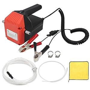 AIRTAK 12V 60W Oil Change Pump Extractor, Oil/ Diesel Fluid Pump Extractor Scavenge Oil Change Pump, Oil Suction Pump For Changing Oil Safety Upgrade External Fuse