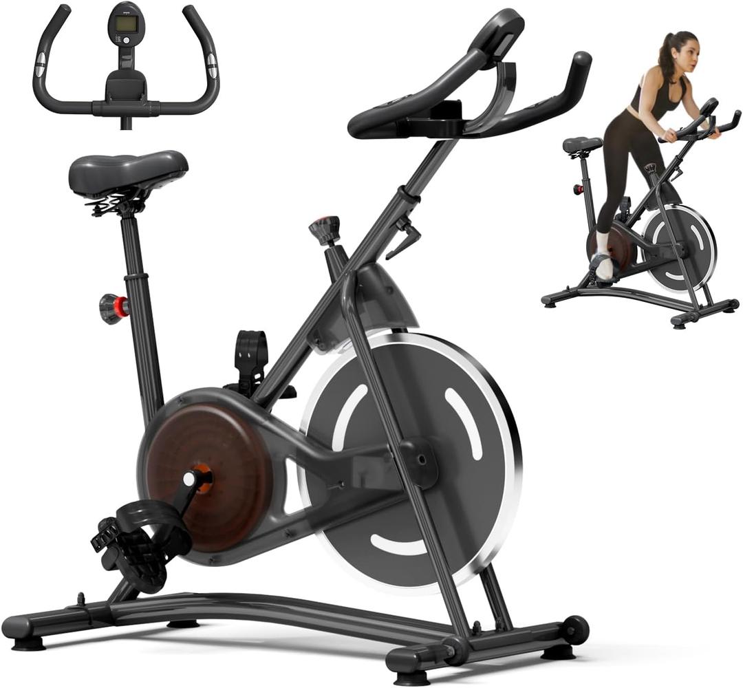 Exercise Bike, Stationary Bikes for Home, Compact Indoor Cycling Bike