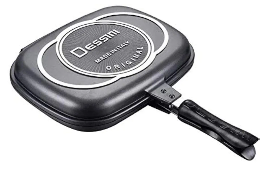 Double-Sided Pan Frying Pan Fried Steak Pan Fried Egg Pot Pancake Pan BBQ Griddle Pan Smoke-Free Non-Stick, Principle of The Pressure Cooker Allows Food to Reach A Fully Sealed Cooking State (36CM)