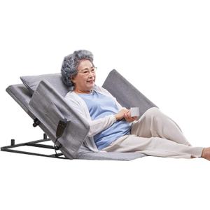 Electric Power Lifting Adjustable Bed Back Rest for Patient Back Lumbar Support, Assist Elderly to Get Out of Bed Easily, Removable Bedrails with Pocket