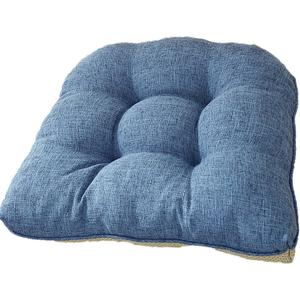 Quilmfoam 16.5"x15.5" Kitchen Chair Cushions Set of 4 for Dining Chair, Soft Tufted Non-Slip Memory Foam Seat Cushion with Ties for Indoor Kitchen Dining Furniture, Navy Blue