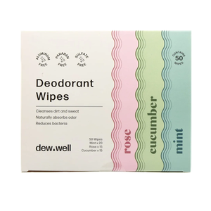 Refresh Deodorant Wipes - A Fresh Start When You’re On the Go - Aluminum, Paraben, and Sulfate Free - Variety Pack (Mint, Rose, and Cucumber) - 50 Individually Wrapped Wipes