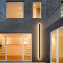 K-Bright 45 W Long Wall Light, Villa Wall Light, Black Wall Light, Waterproof, IP65, Outdoor LED Wall Light for Gardens, Patios, Bedrooms, Living Rooms, Indoor Wall Light, 150 cm, Warm White 