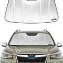 Pigenius Windshield Sun Shade for Subaru Forester 2019-2021 with Eyesight Driver Assist. Reflective Aluminum Film Front Window Sunshade - BLAZBLOCK