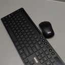 Wireless Keyboard and Mouse Combo, MARVO 2.4G Ergonomic Wireless Computer Keyboard with Phone Tablet Holder, Silent Mouse with 6 Button, Compatible with MacBook, Windows (Black)