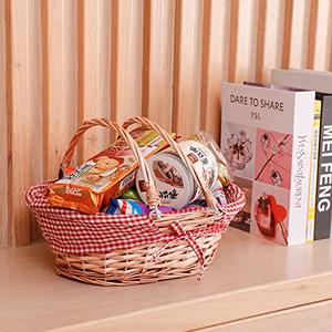 Vintiquewise(TM QI003055R Oval Willow Basket with Double Drop Down Handles