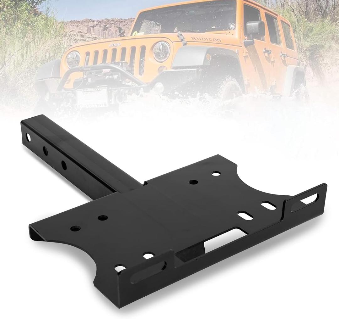 FieryRed Universal 2" Receiver Trailer Hitch Winch Mount Plate, Winch Hitch Cradle Mounting Plate, Trailer Winch Mount Bracket Fit for ATV UTV Truck