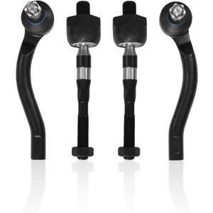 4Pcs Front Outer Inner Tie Rod Ends Kit Compatible with 2010-2013 Infiniti G25 G37, 2015 Q40 - EV801145 ES800337