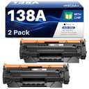138A Black Laserjet Toner Cartridge Compatible Replacement for HP 138A Black Toner W1380A 138X W1380X to Use with HP Laserjet Pro MFP 3101fdw Toner, Pro 3001dw 3001fdw Printer (2-Pack, with Chip)