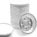 Spare Essentials (55 Pack) 7" Round Foil Pans with Lids - Small Aluminum Pans - Freezer & Oven Safe Round Aluminum Pans with Lids - Takeout Containers for Baking, Roasting, Air Fryer Food Storage