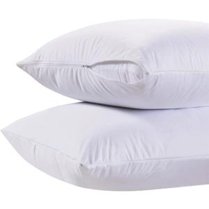 White Classic King Pillow Covers with Zipper 2 Pack - 20 x 36 Ultra-Soft, Cozy and Noiseless King Pillow Protector, 200 Thread Count, Fade-Resistant Pillow Shams