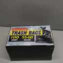 100 Count 55-60 Gallon Trash Bags, Sturdy & Tear-Resistant Commercial Can Liners 55 Gallon, Large Garbage Bags, Large Black Trash Bags for Commercial, Lawn and Leaf Bags