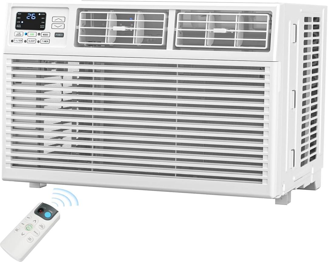 Antarctic Star 8,000 BTU Window Air Conditioner, Window AC Unit, Cools Rooms up to 350 Sq.Ft., 6 in 1 Modes Air Conditioner Window Unit with Remote Control, Easy to Install, Energy Saving, White