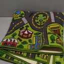 JOYIN Kids Play Rugs - 12 Pull-Back Vehicle Set - Durable Carpet Playmat Rug - City Pretending Play - Toddler Car Track Rug