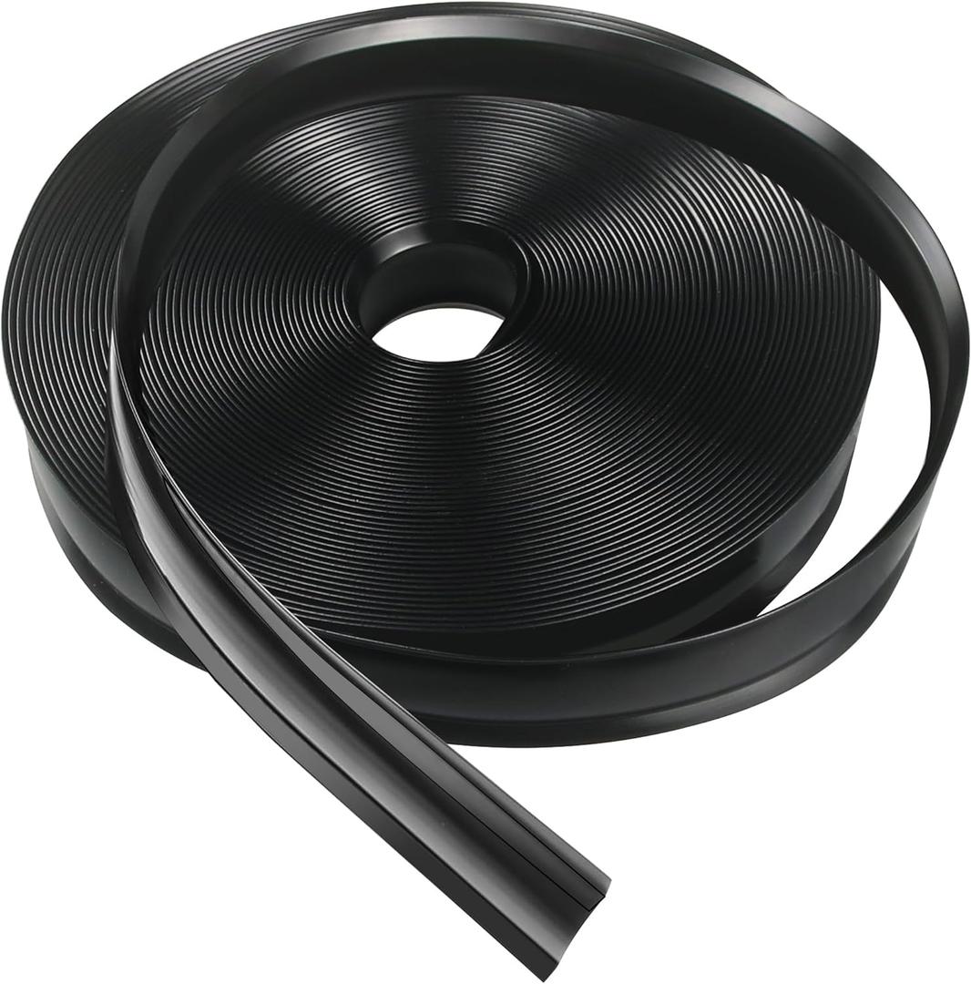 1 Inch RV Trim Molding Insert | 50FT UV-Resistant RV Weather Stripping Exterior | Heavy Duty Black Vinyl Rubber Molding Screw Cover Trim for Camper & Trailer Roof Edge Gutter