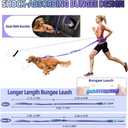 Roses&Poetry Hands Free Dog Leash with Zipper Pouch, 6-9ft Bungee Waist Leash for Medium Large Dogs Walking, Running Lead with Dual Padded Handles Car Safety Buckle for Training Jogging