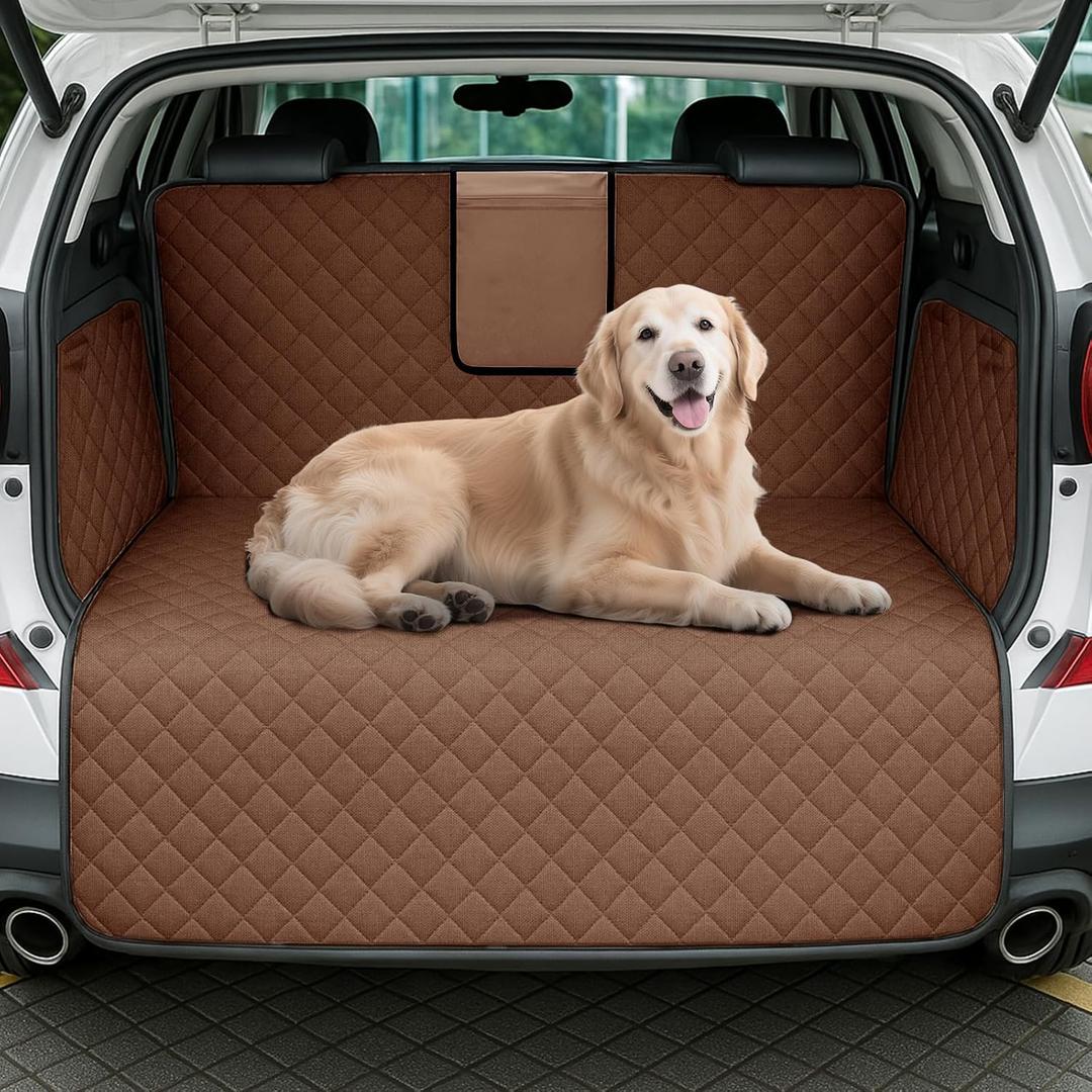 Lekereise SUV Cargo Liner for Dogs  53.15 * 78.74 inch Waterproof Pet Trunk Cargo Cover Mat for SUVs Sedans NonSlip Pet Car Seat Protector Universal Fit SUVs Sedans Trunks Vans  Brown
