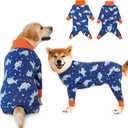 Dog Recovery Suit After Surgery Female Male, Dog Neuter Shirt Cone Alternatives Prevent Licking Surgical Onesies (Blue Shark, 2XL)