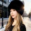 Upgraded Soft Fluffy Winter Bucket Hat for Women Warm Faux Fur Fisherman Cap Cozy Cold for Winter, Black