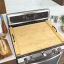 GASHELL Noodle Board Wood Stovetop Cover with Handles for Electric/Gas Stove Top(Bamboo), 29.5"L x 22"W