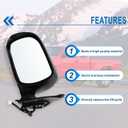 Left Driver Side Mirror Compatible With 2005 2006 2007 2008 2009 2010 2011 Toyota Tacoma With Power Glass Manual Folding Black Replace#8794004180(3Pins)