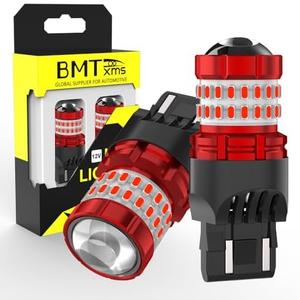 BMT xms 7440 7443 LED Bulb for Brake Lights - T20 W21W 7441 7444 LED Replacement Brilliant Red for Stop Tail Brake Signal Lights, Pack of 2