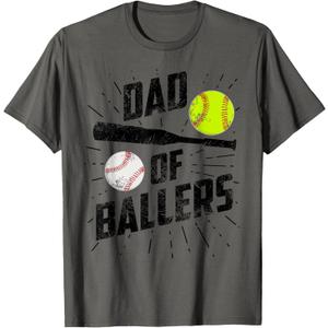 Dad of Ballers Funny Baseball Softball Game T-Shirt XL