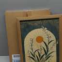 Framed Boho Wall Art, Lily of the Valley Emerald Green Sun Canvas, Mystical Country Botanical Wall Decor, Spiritual Flowers Poster Pictures Print for Bedroom Living Room  12x16 inch