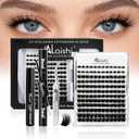 Lash Clusters Kit, DIY 3D Cluster Eyelash Extensions 10‑18mm,144pcs Fluffy D Curl Soft Natural Lashes with Lash Bond and Seal,Tweezers, Remover–Natural Fake Cat Eye Wispy Individual Clusters（151-2-L）