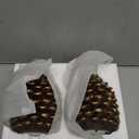 Wondise Flameless Candles with Timer, Battery Operated Flickering Wick Real Wax Pine Cone Candles for Holiday Indoor Decoration, Set of 2, Brown(D3.5 x H4.7 Inch)