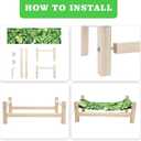 Bearded Dragon Bed, Wooden Reptile Sleeping Hammock, Bearded Dragon Tank Accessories, Habitat Accessories for Leopard Gecko Snake Lizard or Other Small Animal (Green 1, Large)