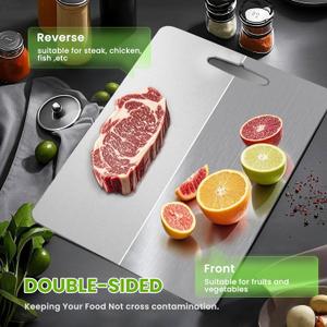 Cutting Board, 2025 New Upgrade 100% Pure Titanium Cutting Boards for Kitchen, Hygiene & Durability Non Stick Chopping Board, Double sided Cutting Mat, Easy to Clean 2 Pack Titanium Cutting Board