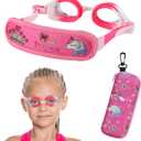 Kids Swim Goggles Age 2-6, Toddler Goggles No Hair Pull,Child Goggles Padded HeadBand (1pk Extra - Pink Princess)