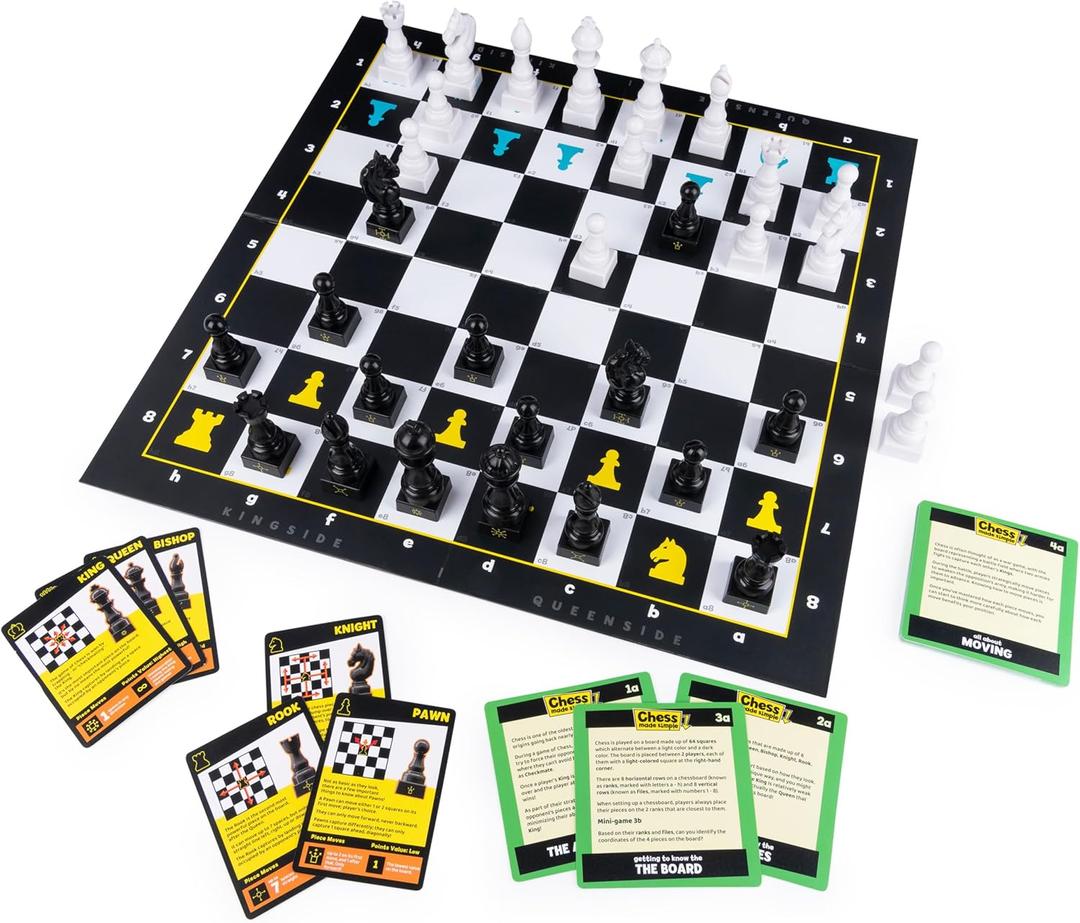 Spin Master Games, Chess Made Simple, Learn to Play Strategy Board Games for Beginners, Chess, 2 Players, for Kids Ages 8 & Up