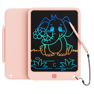 LCD Writing Tablet 10 Inch, Toys for 3 4 5 6 7 8 9 10 Year Old Boys Girls, Colorful Doodle Board Drawing Tablet, Gift for Boys Toddlers Age 3-12 Years, Memo Board, Drawing Pads with Lanyard (Pink)