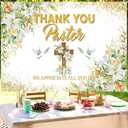 Mocsicka Thank You Pastor Backdrop Pastor Appreciation Banner Church Events Celebrations Party Decorations Photo Booth Props (7x5ft)