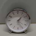 Welltop Analog Alarm Clock, 4 inch Super Silent Non Ticking Small Round Clock with Arabic Numerals Beep Sounds, Battery Operated, Lighted on Demand and Snooze, for Bedrooms Bedside Desk, Easy Set