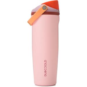 DLOCCOLD 30 oz Insulated Stainless Steel Water Bottle with Handle, Double Walled Water Bottle for Travel, Home, Office, Car, Leak Proof, Reusable Tumbler for Women Men, Cupholder Friendly (Pink)