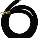 2Pcs Black Velvet Stanchion Rope, 5 Feet Crowd Control Rope Barrier with Gold Plated Hooks for Movie Theater, Queue Barrier, Grand Openings, WeddingMuseum, Hotel Celebration, Carpet Party Event