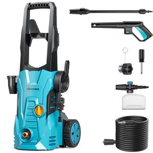 GREENER Electric Pressure Washer 3800 PSI, Adjustable Nozzle, 2.4GPM, High Pressure Washer with 50ft Outlet Hose, Power Washer Electric Powered with Soap Cannon for Car, House, Patio Cleaning (3800PSI-Adjustable Nozzle)