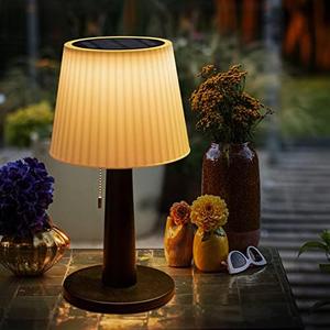 Beautyard Solar Table Lamps Outdoor Indoor - 3 Lighting Modes, Eye-Caring LED Waterproof Cordless Solar Desk Lamp with Pull Chain Garden Outside Patio Garden Bedroom Living Room Mothers Day Gifts Mom