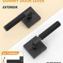 Asidrama 4 Pack Black Dummy Door Handles, Non-Turning Decorative Door Lever with Door Knobs for Closet, French Double Doors, Pantry & Interior Push/Pull Use