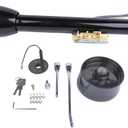 Replacement for GM 28 Inch Tilt Manual Steering Column Floor Shift Hot Rod, with Key & 9 Holes Adapter, Stainless Steel Black Coating