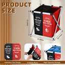 Wonderjune Foldable Disposable Shoe Cover Box Dispenser Fabric Storage Bin Holder with Used Shoe Covers and Welcome Please or Remove Sign for Open House Supplies(Black, Red)